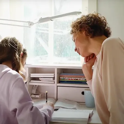 An academic coach working with a student